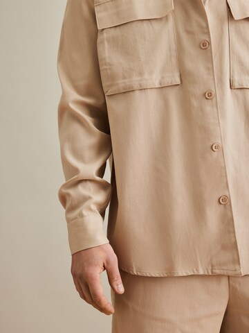 DAN FOX APPAREL Comfort fit Overhemd 'Jordan' in Beige