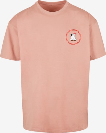 F4NT4STIC Shirt 'Sansta Paws Christmas Cat Breast' in Pink: predná strana