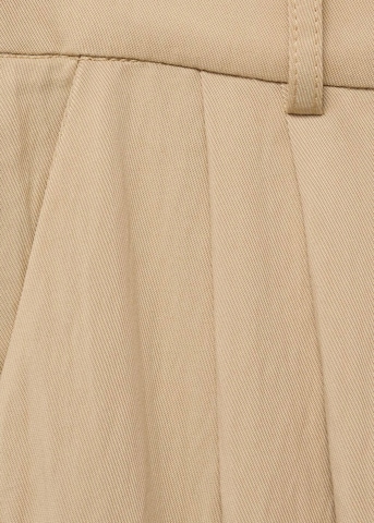 MANGO Wide leg Pleat-Front Pants 'Deia' in Beige