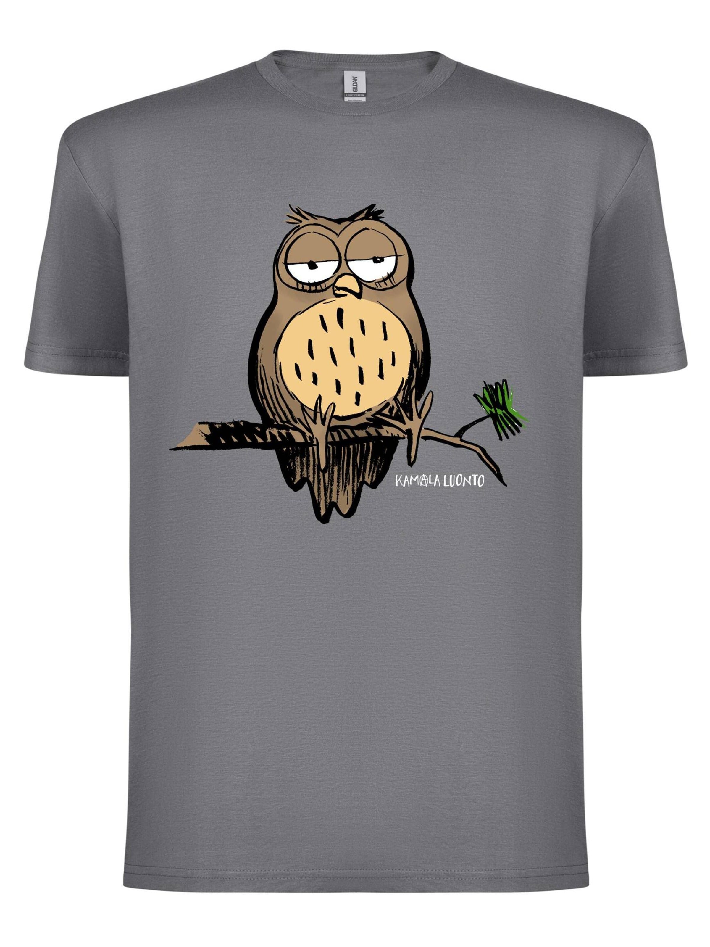 Bad Nature Shirt 'Bad Nature Owl'‌ in Grau: Vorderseite