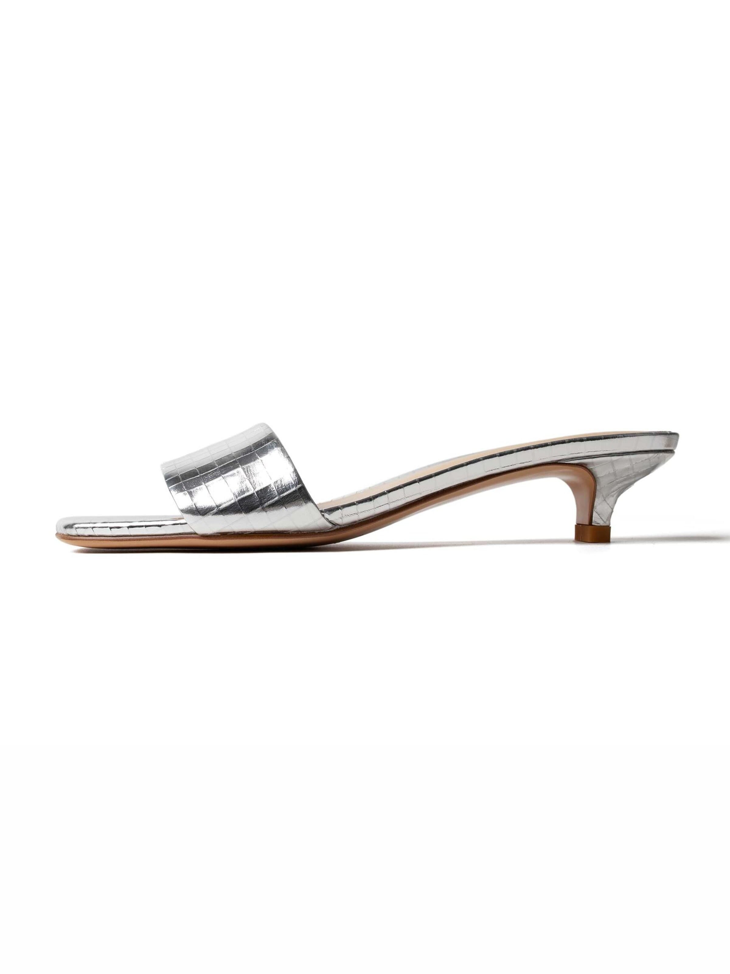 Mule 'DRESSED IN SUMMER AIR' L37 HANDMADE SHOES en argent : devant