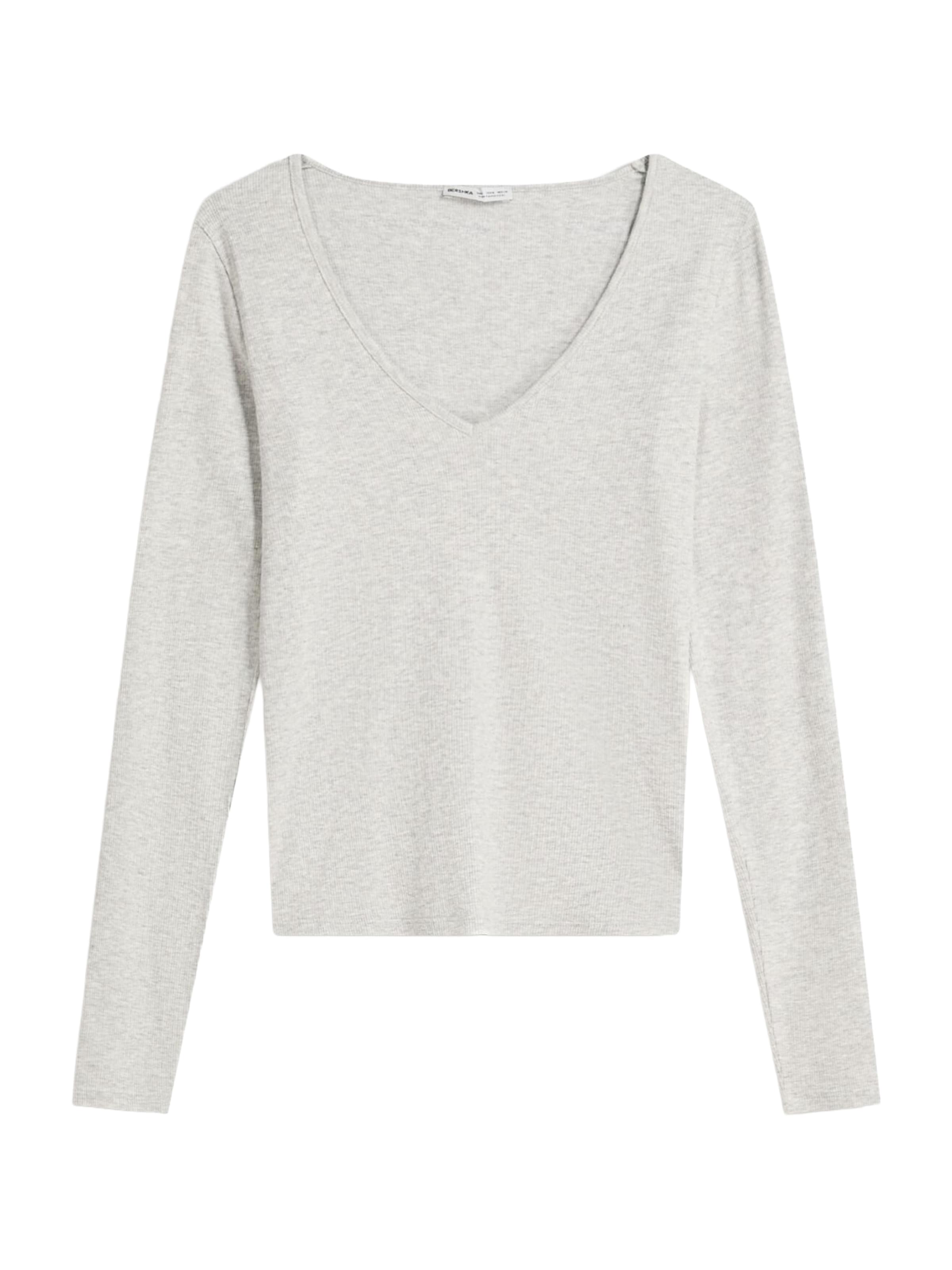 Bershka Тениска в сиво: отпред