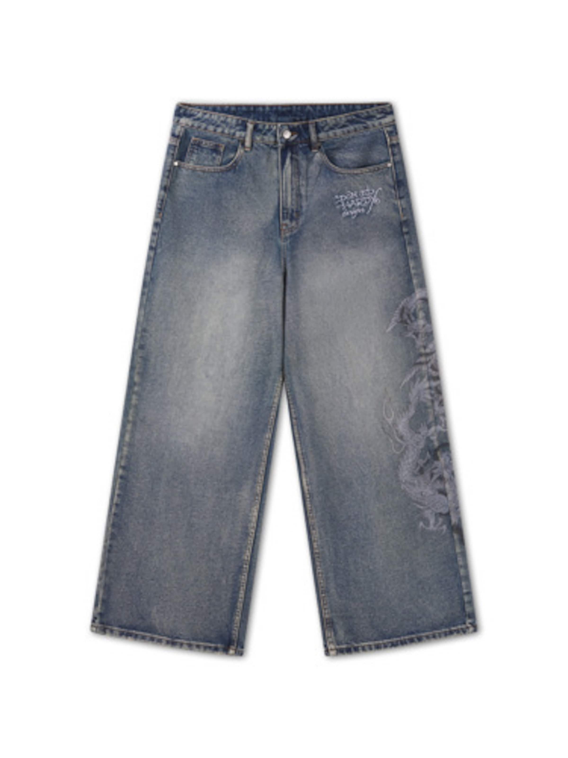 Ed Hardy Jeans 'Flaming Dragon' in 31-32 in Blue, Item view