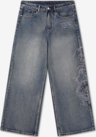 Ed Hardy Loosefit Farkut 'Flaming Dragon' värissä sininen: etupuoli