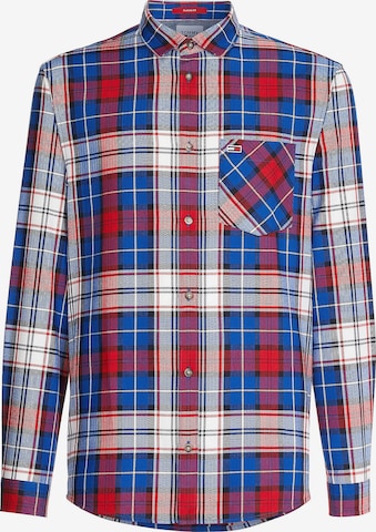 Tommy Jeans Button Up Shirt in Blue: front