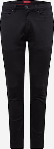 HUGO Red - Skinny Vaquero '734' en negro: frente