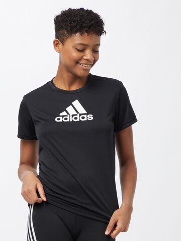 ADIDAS SPORTSWEAR Performance Shirt 'Primeblue Designed 2 Move Logo' in Black: front