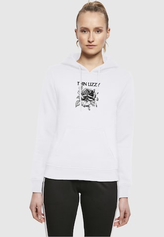 Merchcode Sweatshirt 'Thin Lizzy - Rose' in White: front
