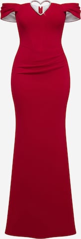 Robe de soirée GODDIVA en rouge : devant