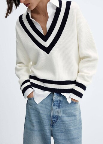 MANGO Sweater 'League' in White