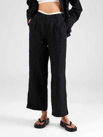 Gina Tricot Wide Leg Hose 'Denise' in Schwarz: Vorderseite