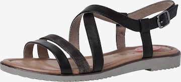 JANA Strap Sandals in Black: front