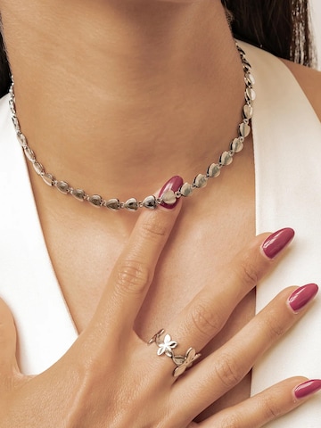 Hey Happiness Ketting 'Heart Link Choker' in Zilver