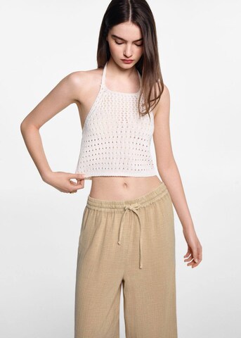 MANGO TEEN Wide leg Pants 'Easy' in Beige