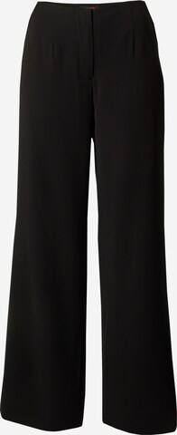 Misspap - Pierna ancha Pantalón plisado en negro: frente