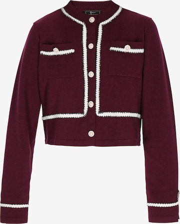 faina Knit Cardigan in Red: front