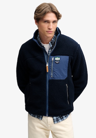 Superdry & Co Fleecejacke 'VINTAGE RETRO' in Blau: Vorderseite