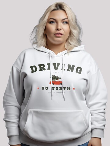 F4NT4STIC Sweatshirt 'Driving Home Weihnachten' in Wit: voorkant