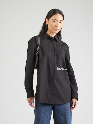 KARL LAGERFELD JEANS Blouse in Zwart: voorkant