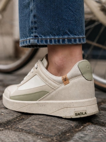 SAOLA Lace-up shoe 'Quito W White Faded Green' in Beige