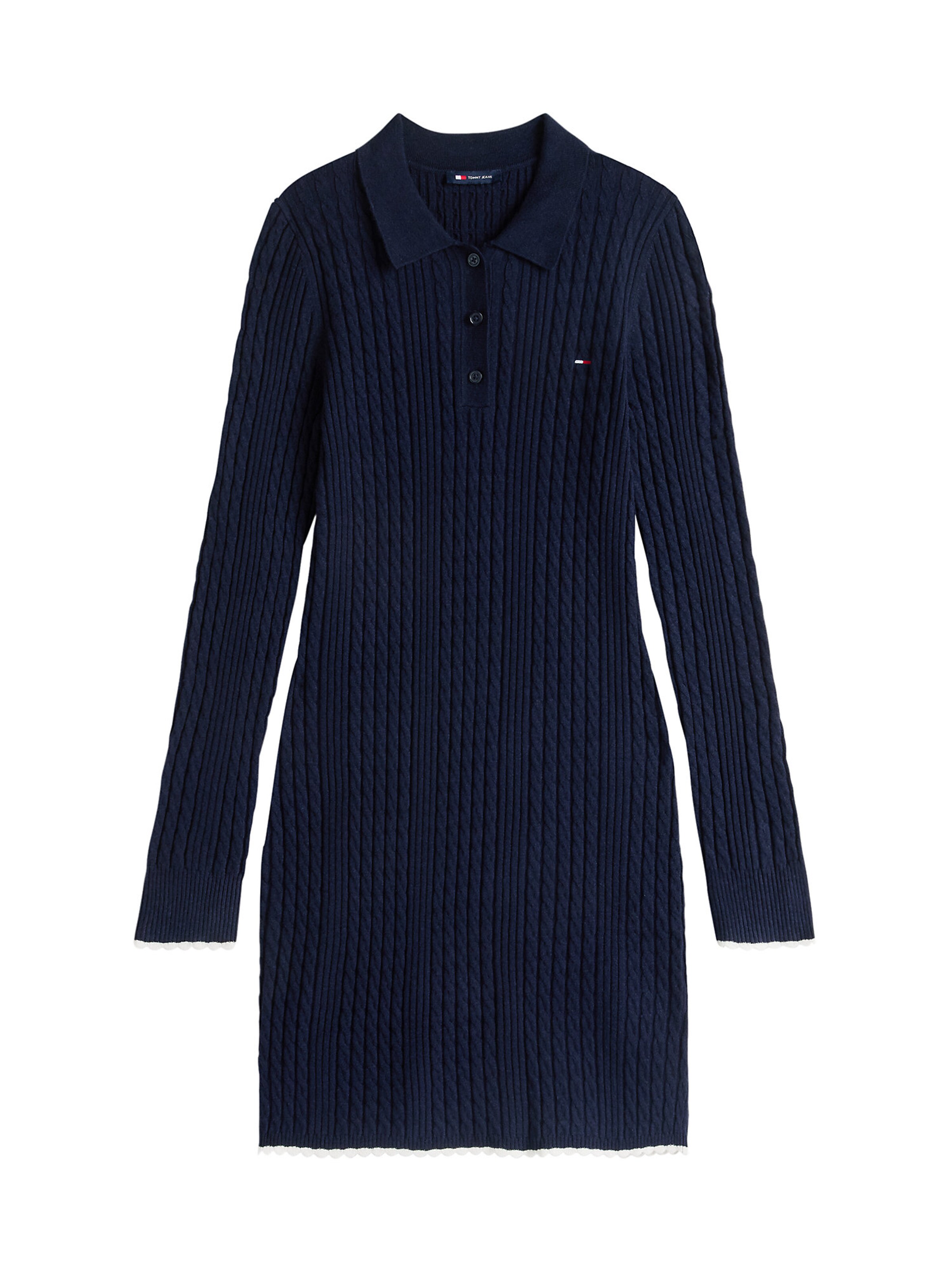 Rochie tricotat pe S Tommy Jeans pe albastru marin / alb, Vizualizare produs