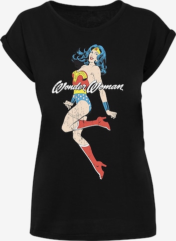 F4NT4STIC Shirt 'DC Comics Wonder Woman Jump' in Black: front