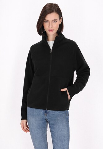 usha BLUE LABEL Флисовая куртка 'Comfortable' в Черный: спереди
