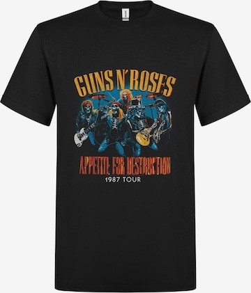 T-Shirt 'Appetite for destruction live skulls 1987' GUNS N' ROSES en noir : devant