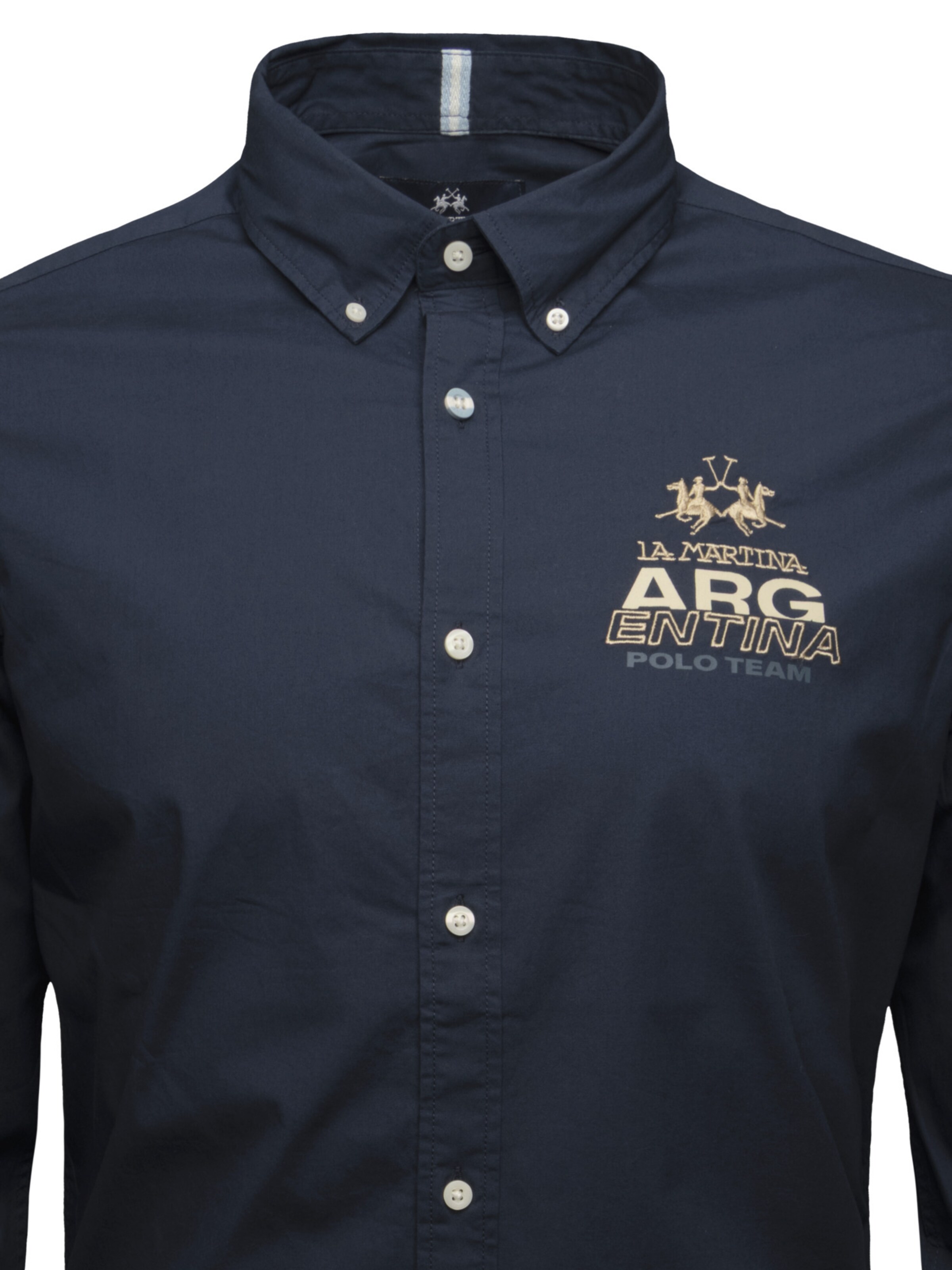 La Martina Comfort fit Button Up Shirt 'MAC601' in Blue