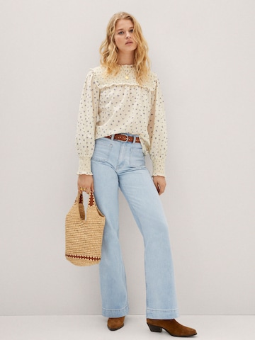 MANGO Wide Leg Jeans in Blau