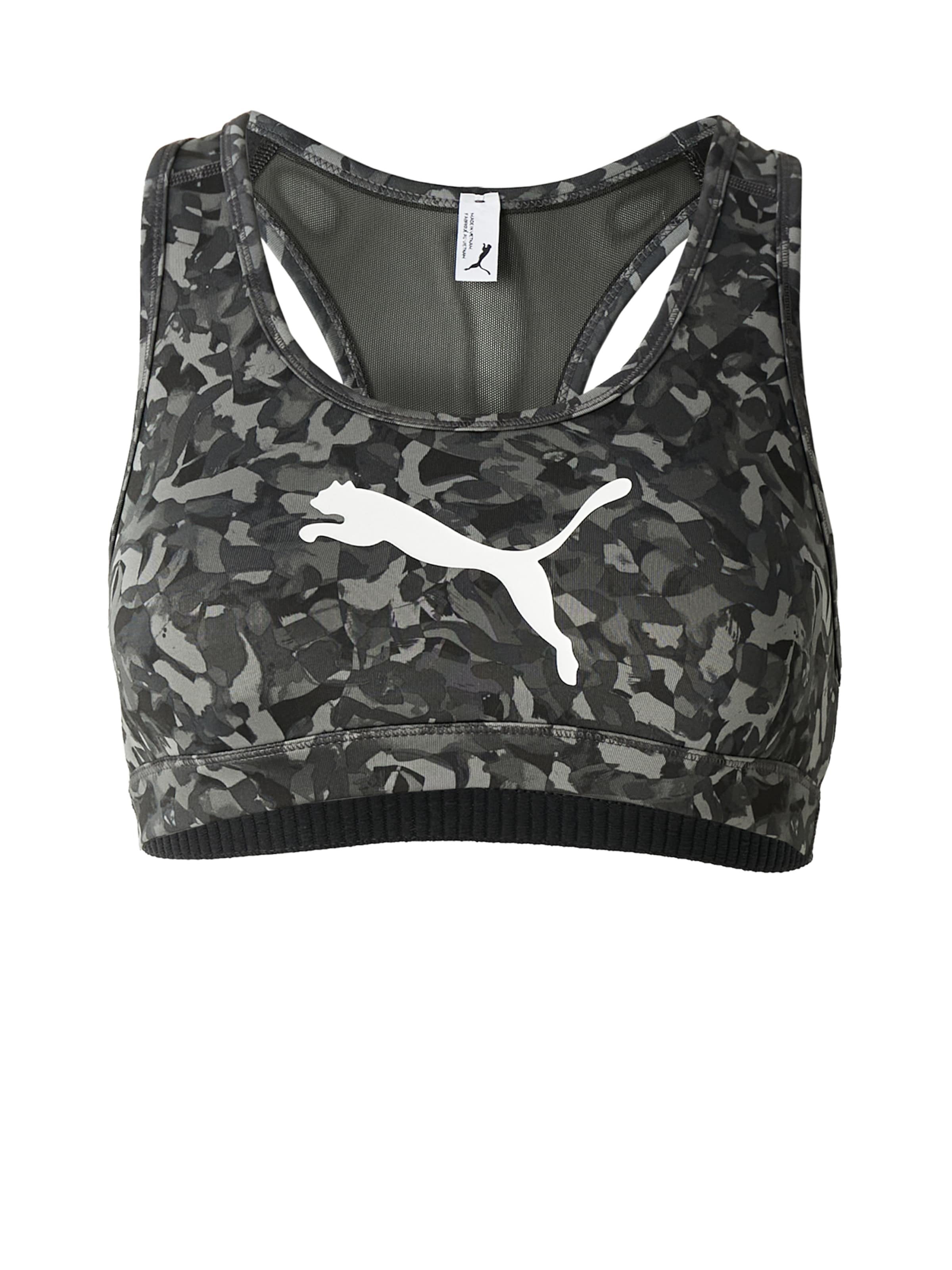 PUMA - Sujetador deportivo '4KEEPS' en negro: frente