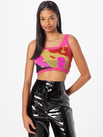 Nasty Gal Вязаный топ в Ярко-розовый: спереди