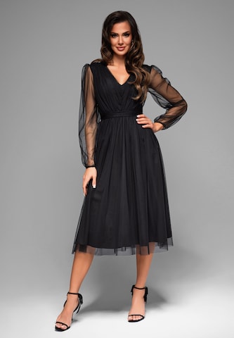 Robe de soirée Ombre en noir : devant
