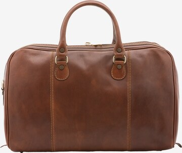 Borsa da viaggio 'Borsa da viaggio unisex vera pelle con zip - Made in Italy' di Chiara Ferretti in marrone: frontale
