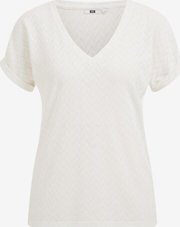 T-shirt WE Fashion en blanc : devant