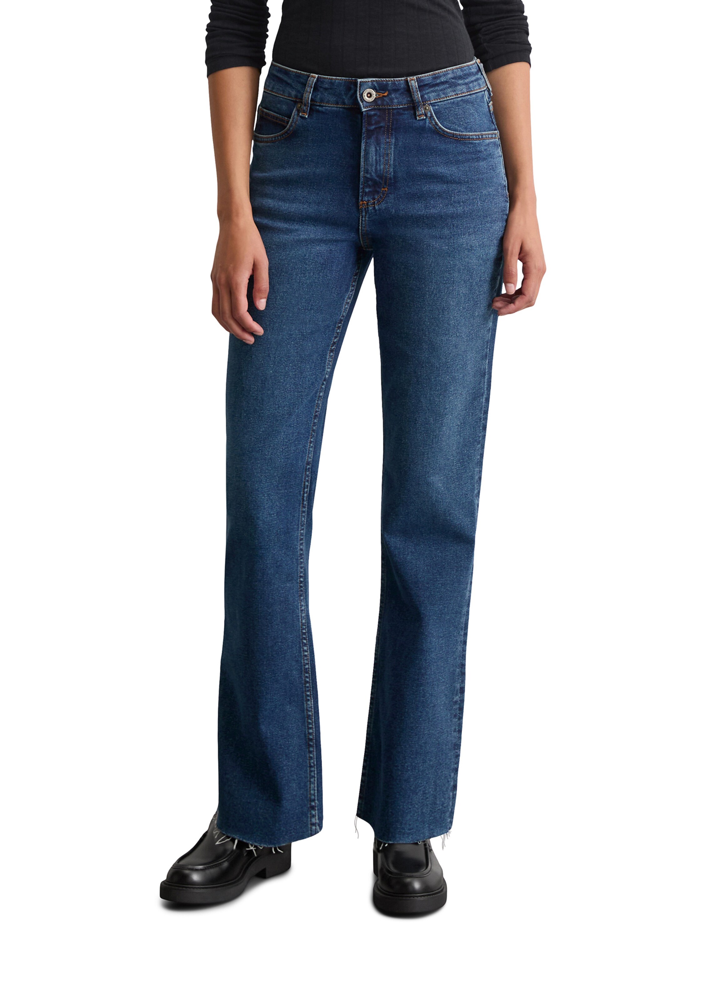 Marc O'Polo Flared Jeans in Blauw: voorkant