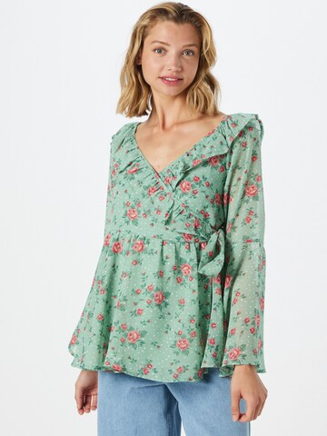 In The Style Blouse 'JOSSA' in Groen: voorkant