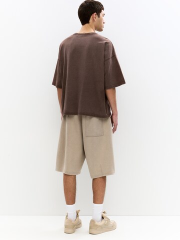 Pull&Bear Tričko 'MARIPOSA' - Hnedá