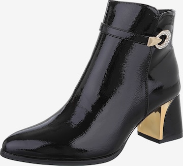 Ital-Design Stiefelette in Schwarz: Vorderseite