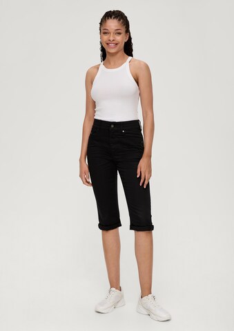 QS - Slimfit Pantalón en negro