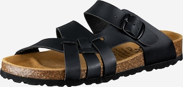 LICO Pantolette 'Bioline Flora' in Schwarz: Vorderseite