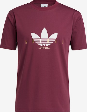 Tricou 'Trefoil Script' de la ADIDAS ORIGINALS pe roșu: față