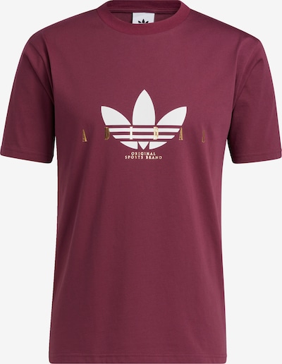 ADIDAS ORIGINALS T-Shirt 'Trefoil Script' in gold / weinrot / weiß, Produktansicht