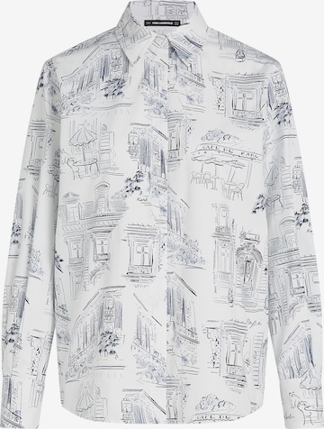 Bluză 'KL x Jorge Parra' de la Karl Lagerfeld pe alb: față