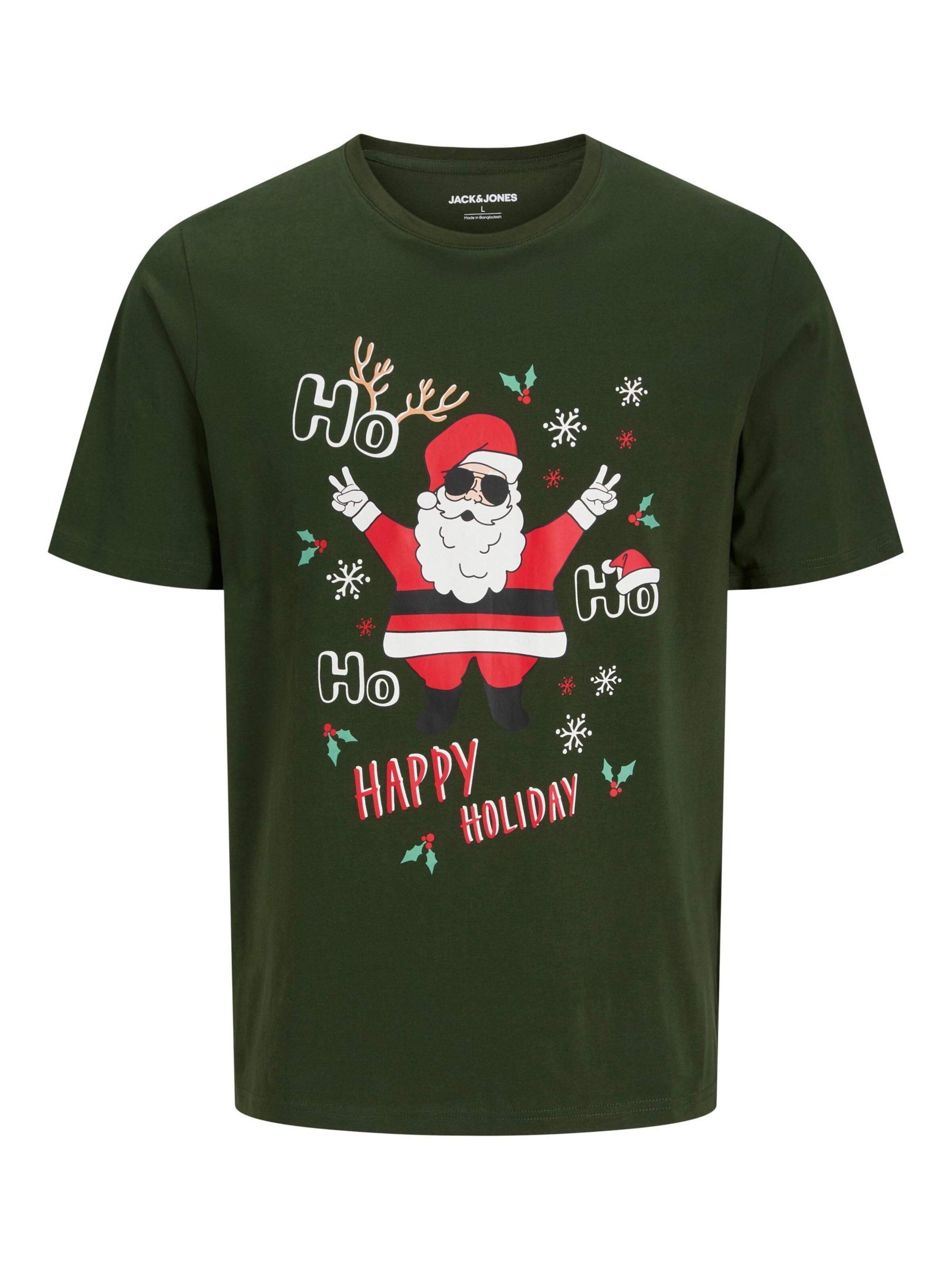 JACK & JONES Shirt 'X-Mas' in Groen: voorkant