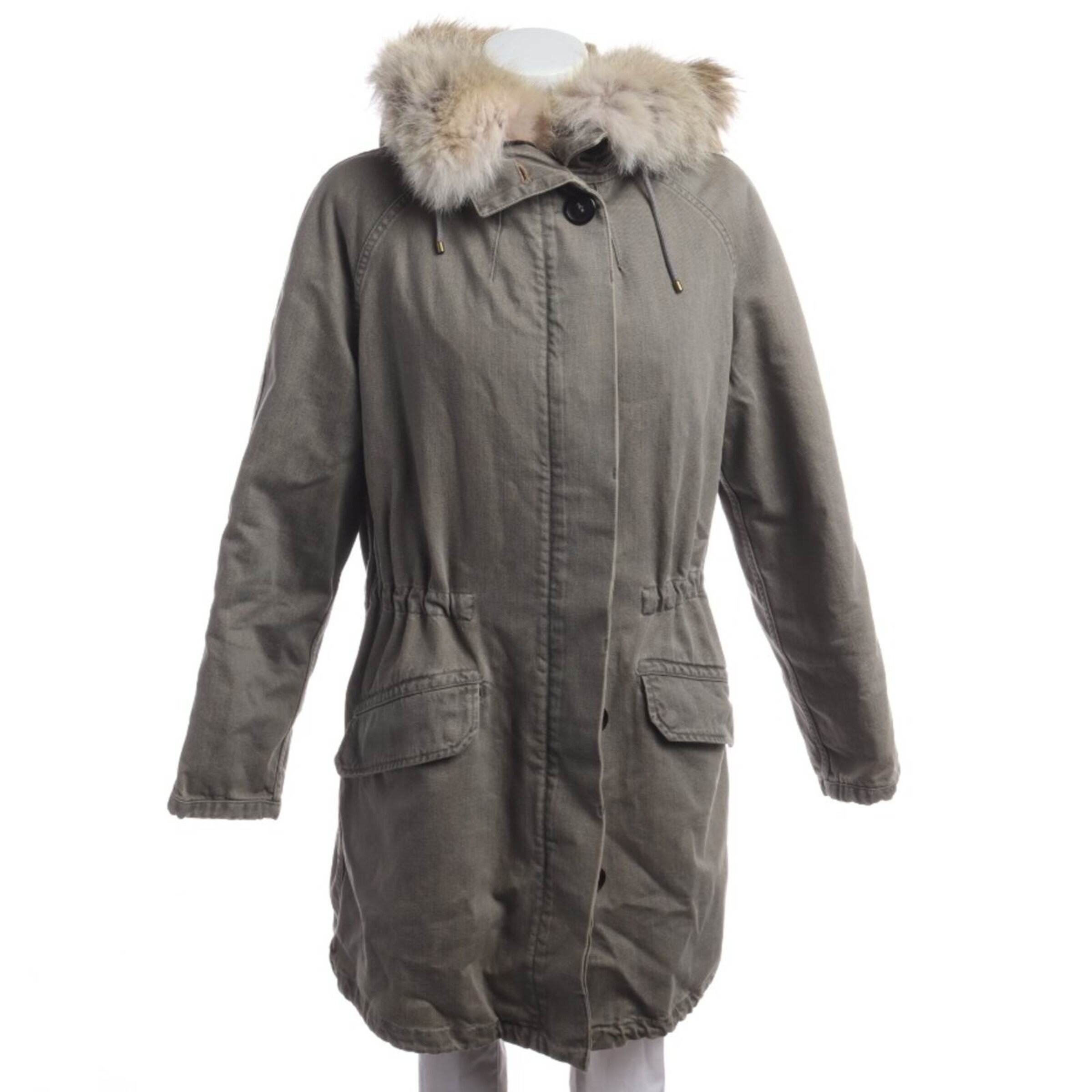 Yves Salomon Jacket & Coat in XS in Grey: front