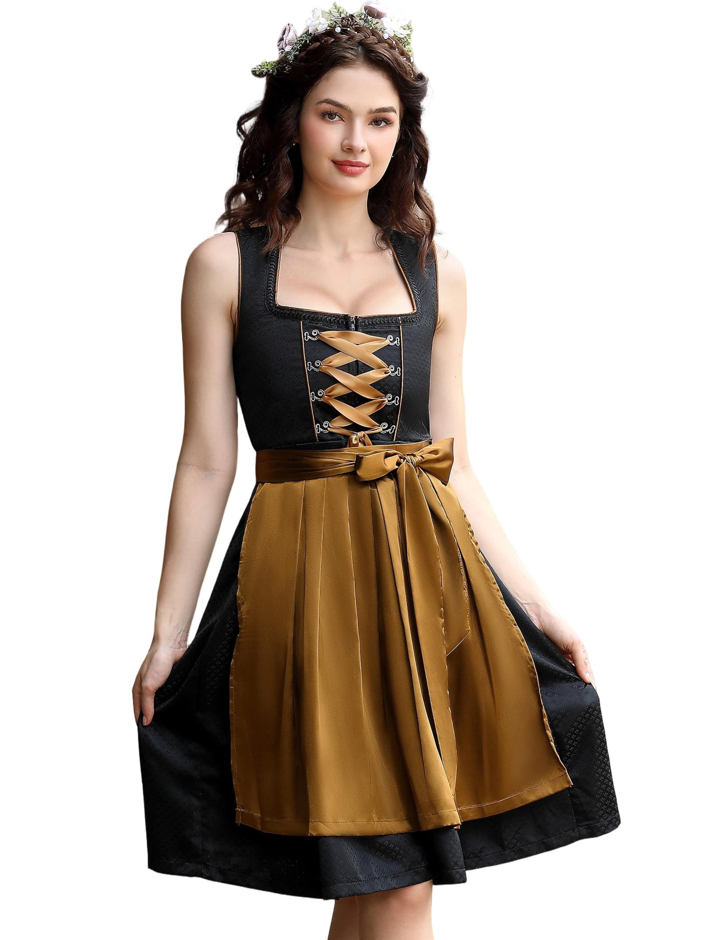 Yesfashion Dirndl‌‌‌‌‌‌‌‌‌ in Gold: Vorderseite