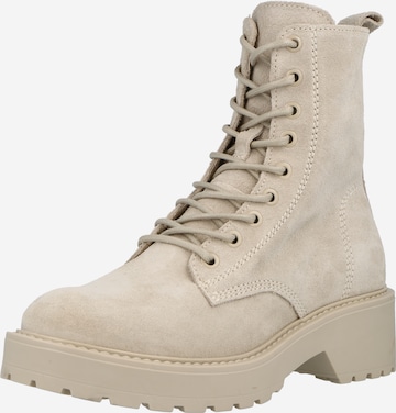 STEVE MADDEN Lace-Up Ankle Boots 'TORNADO' in Beige: front