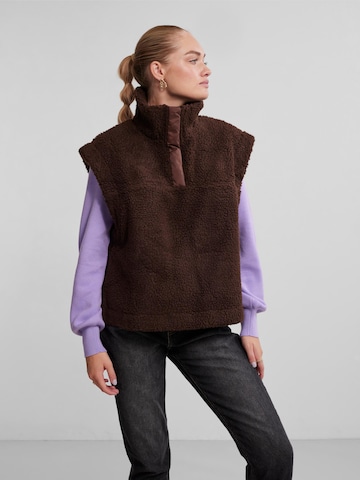 PIECES Vest 'Daisy' in Brown