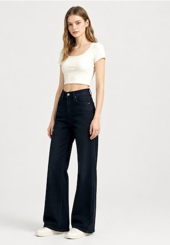 Wide leg Jeans di Elara in nero